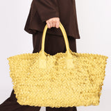 Limited Edition Bottega Veneta Medium Intrecciato Paillettes Cabat Tote Yellow