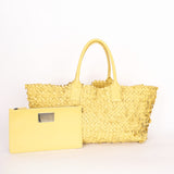 Bottega Veneta Small Tote - Yellow Woven/Applique Leather