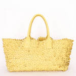 Bottega Veneta Small Tote - Yellow Woven/Applique Leather