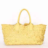 Bottega Veneta Small Tote - Yellow Woven/Applique Leather