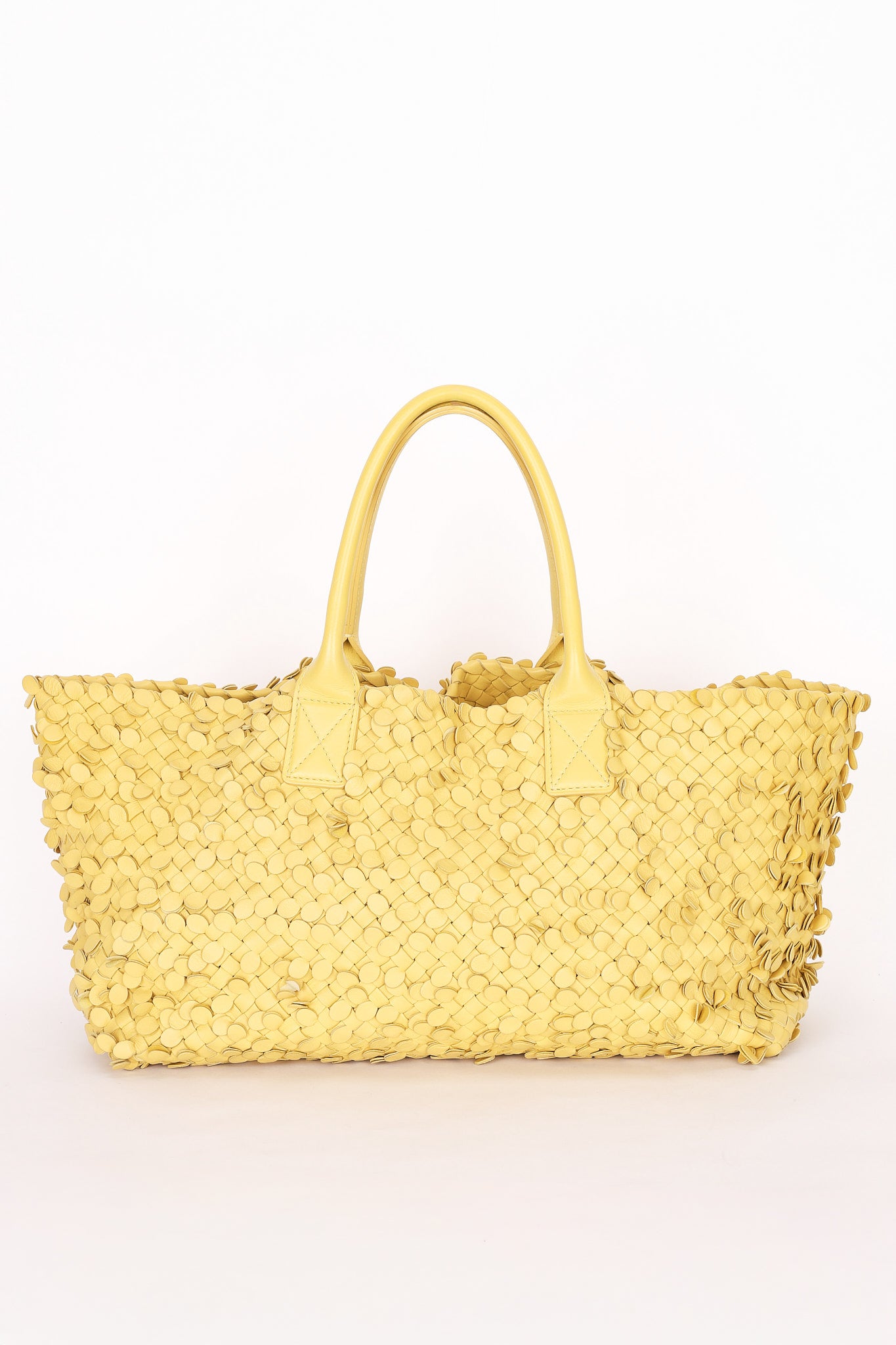 Bottega Veneta Small Tote - Yellow Woven/Applique Leather