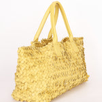 Bottega Veneta Small Tote - Yellow Woven/Applique Leather