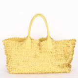 Bottega Veneta Small Tote - Yellow Woven/Applique Leather