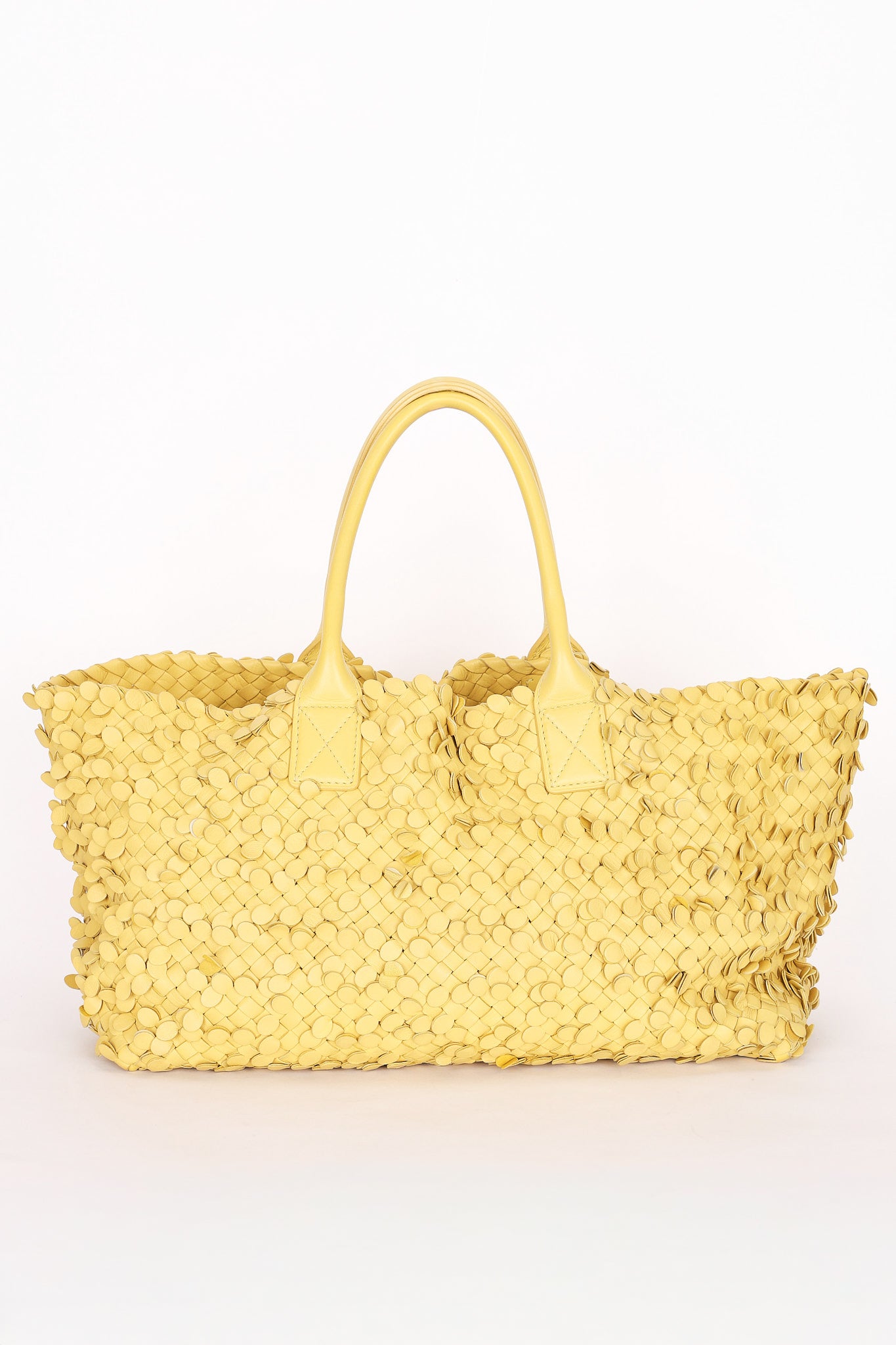 Bottega Veneta Small Tote - Yellow Woven/Applique Leather