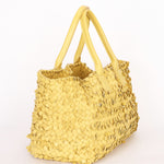Bottega Veneta Small Tote - Yellow Woven/Applique Leather
