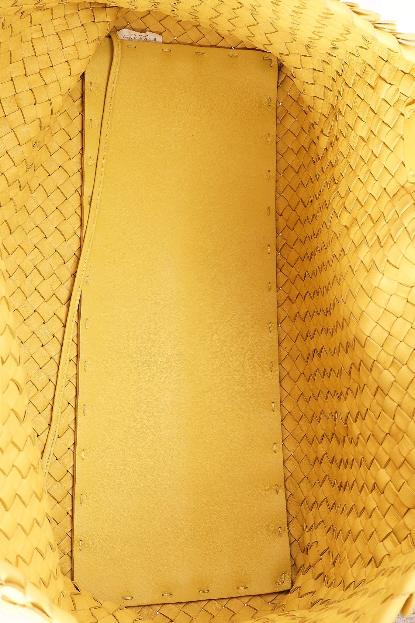 Bottega Veneta Small Tote - Yellow Woven/Applique Leather
