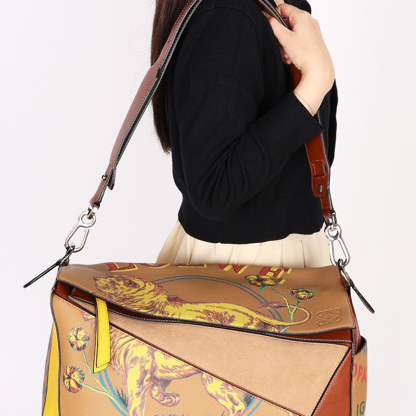 Loewe Large Puzzle Bag Tiger Design