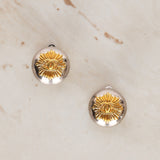 Chanel 1996 CC Sunburst Clip-On Earrings 24K GP