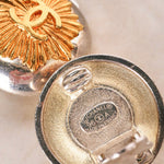Chanel 1996 CC Sunburst Clip-On Earrings 24K GP