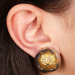 Chanel 1996 CC Sunburst Clip-On Earrings 24K GP