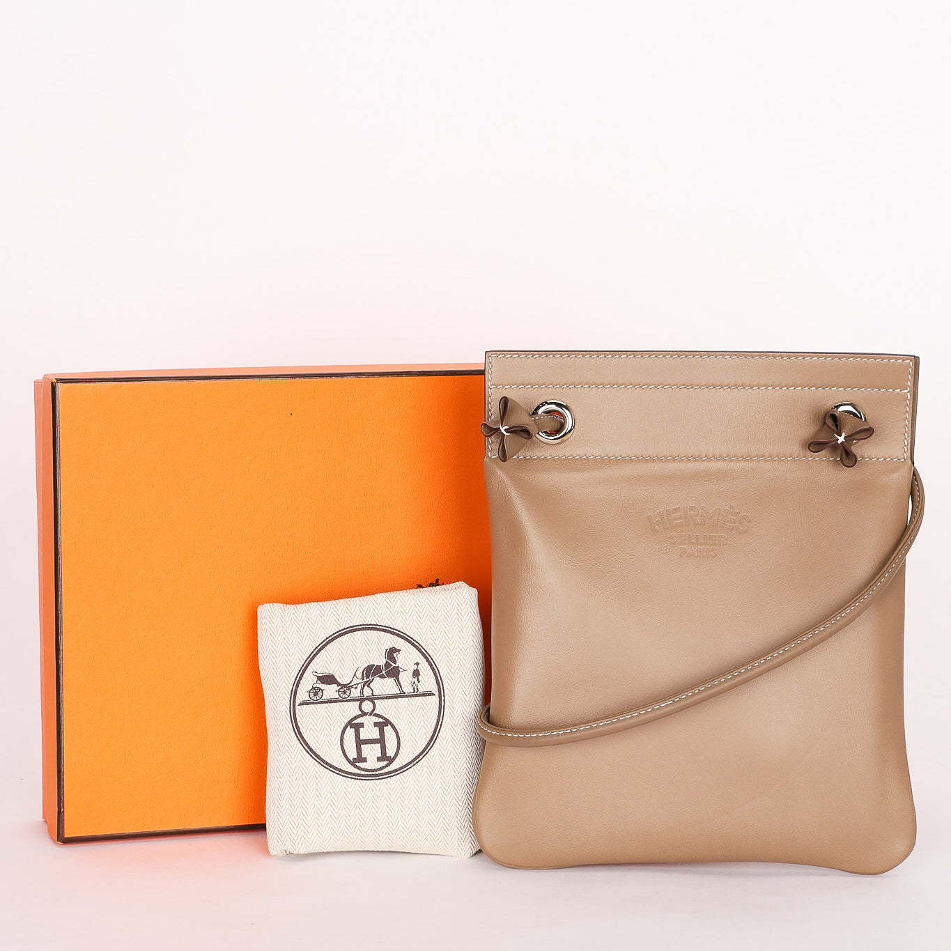 Hermès Aline Mini Crossbody Bag - Elephant Grey Swift Leather