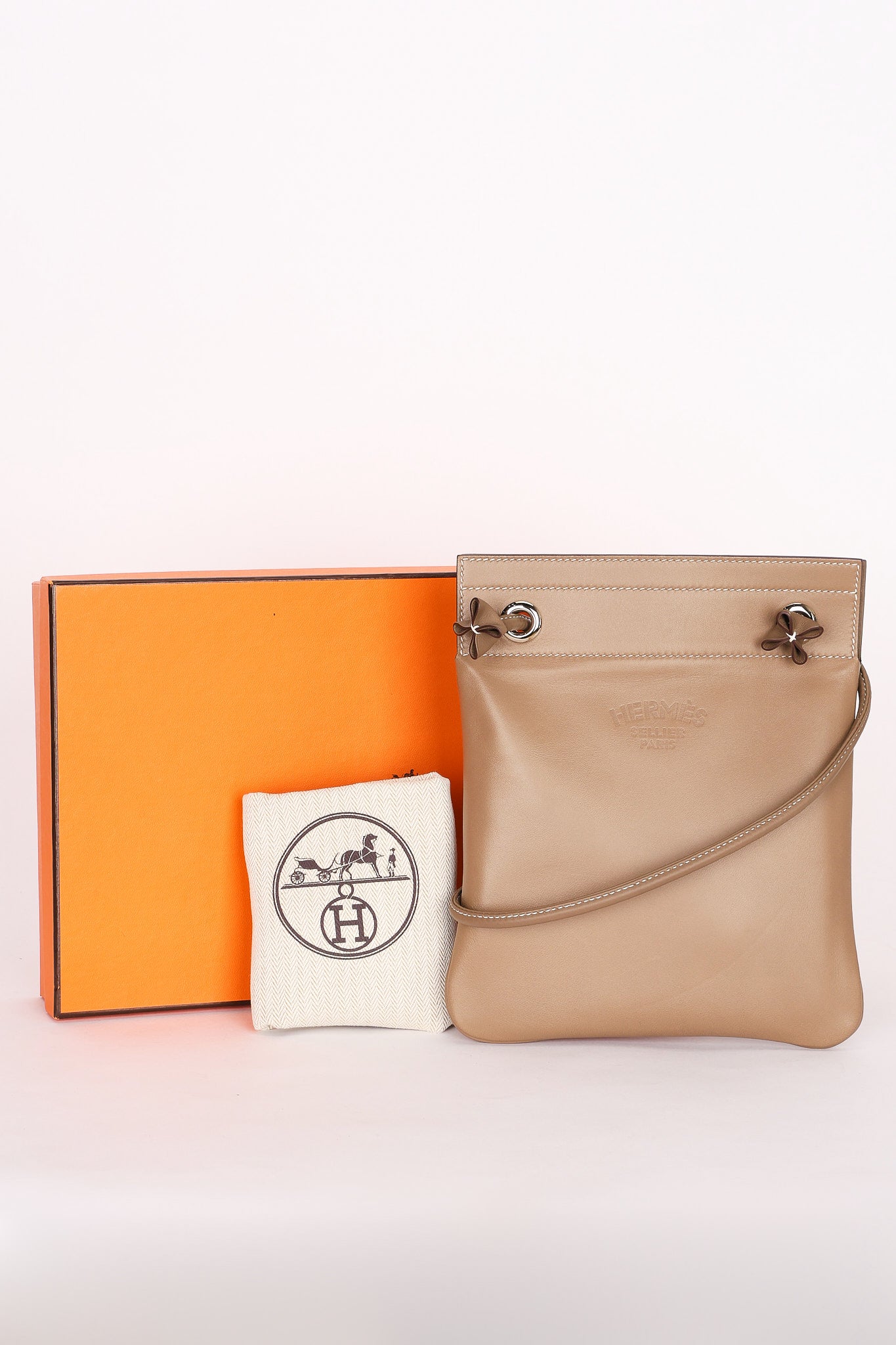 Hermès Aline Mini Crossbody Bag - Elephant Grey Swift Leather