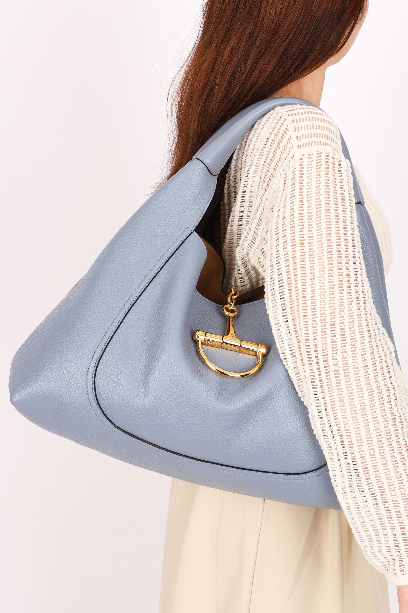 Gucci Maxi Softbit Shoulder Bag Dusty Blue