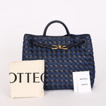 Bottega Veneta Medium Denim and Lambskin Intrecciato Andiamo Bag
