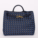 Bottega Veneta Medium Denim and Lambskin Intrecciato Andiamo Bag