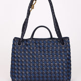 Bottega Veneta Medium Denim and Lambskin Intrecciato Andiamo Bag