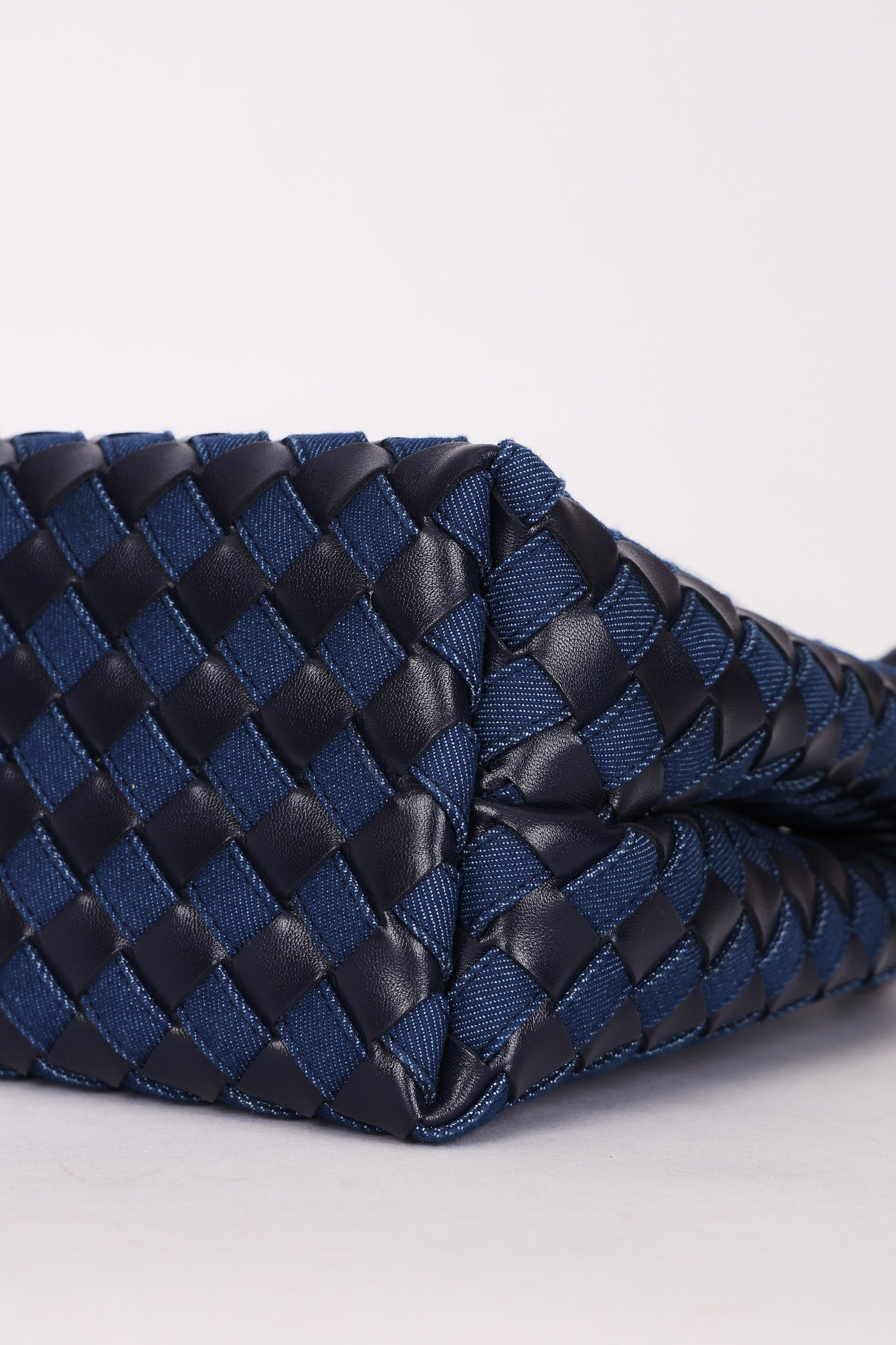Bottega Veneta Medium Denim and Lambskin Intrecciato Andiamo Bag