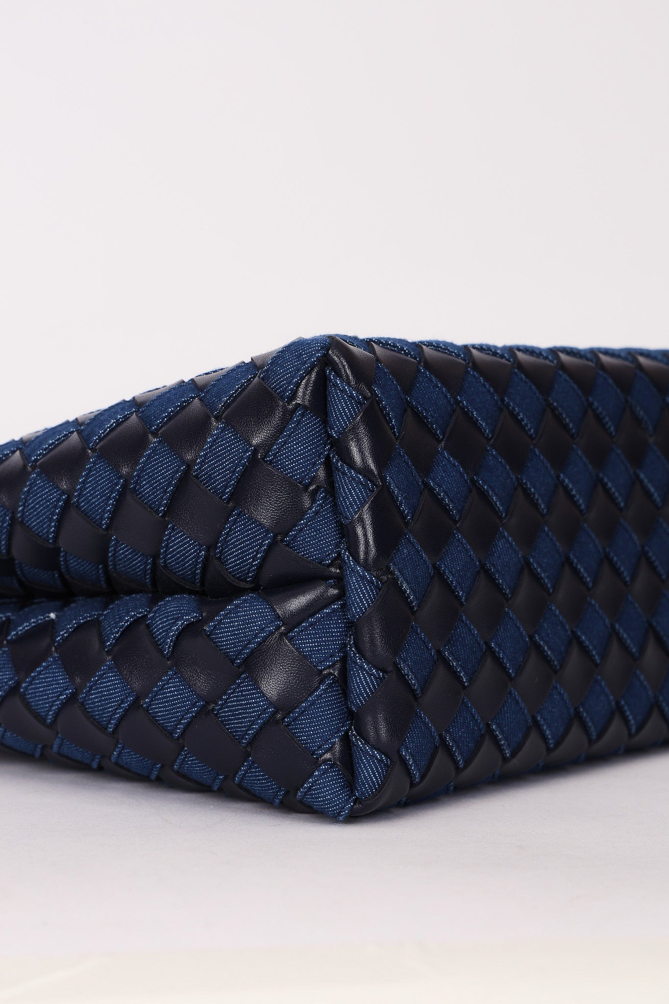 Bottega Veneta Medium Denim and Lambskin Intrecciato Andiamo Bag