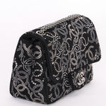 Chanel Mini Chain Flap - Black CC-Logo Embellished Sequin/Tweed