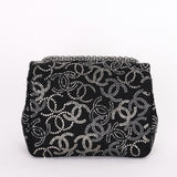 Chanel Mini Chain Flap - Black CC-Logo Embellished Sequin/Tweed