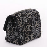 Chanel Mini Chain Flap - Black CC-Logo Embellished Sequin/Tweed