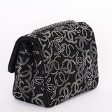 Chanel Mini Chain Flap - Black CC-Logo Embellished Sequin/Tweed