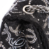 Chanel Mini Chain Flap - Black CC-Logo Embellished Sequin/Tweed