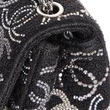 Chanel Mini Chain Flap - Black CC-Logo Embellished Sequin/Tweed