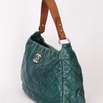 Chanel Shoulder Bag Teal Crinkled Calfskin SHW