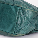 Chanel Shoulder Bag Teal Crinkled Calfskin SHW