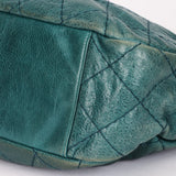 Chanel Shoulder Bag Teal Crinkled Calfskin SHW