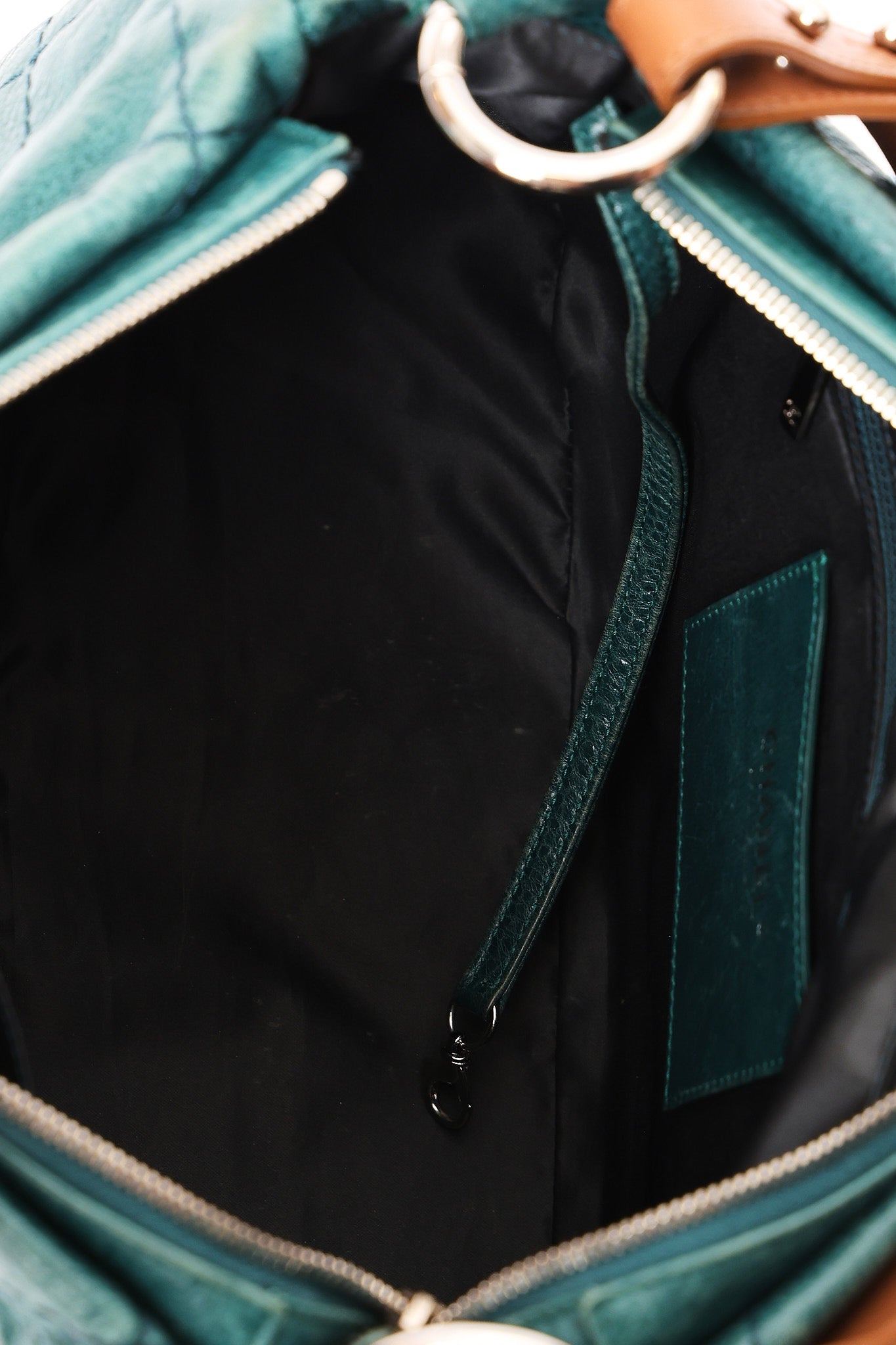 Chanel Shoulder Bag Teal Crinkled Calfskin SHW