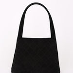 Chanel Kelly Shoulder Bag Black Suede 24K GP