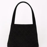 Chanel Kelly Shoulder Bag Black Suede 24K GP