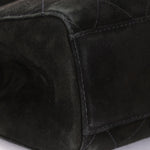 Chanel Kelly Shoulder Bag Black Suede 24K GP