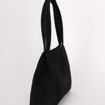 Chanel Kelly Shoulder Bag Black Suede 1998 24K GP