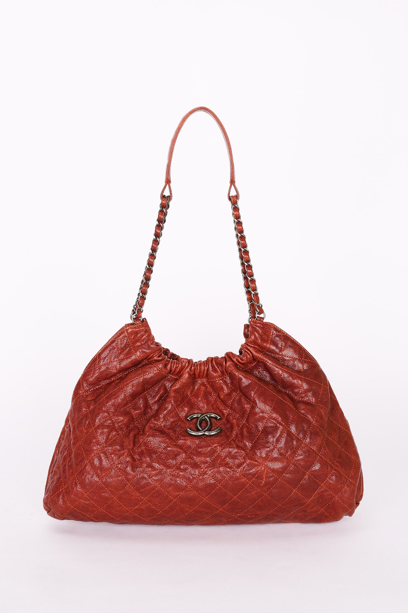 Chanel Elastic Shoulder Bag Brick Glazed Caviar 2011 RHW