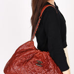 Chanel Elastic Shoulder Bag Brick Glazed Caviar 2011 RHW
