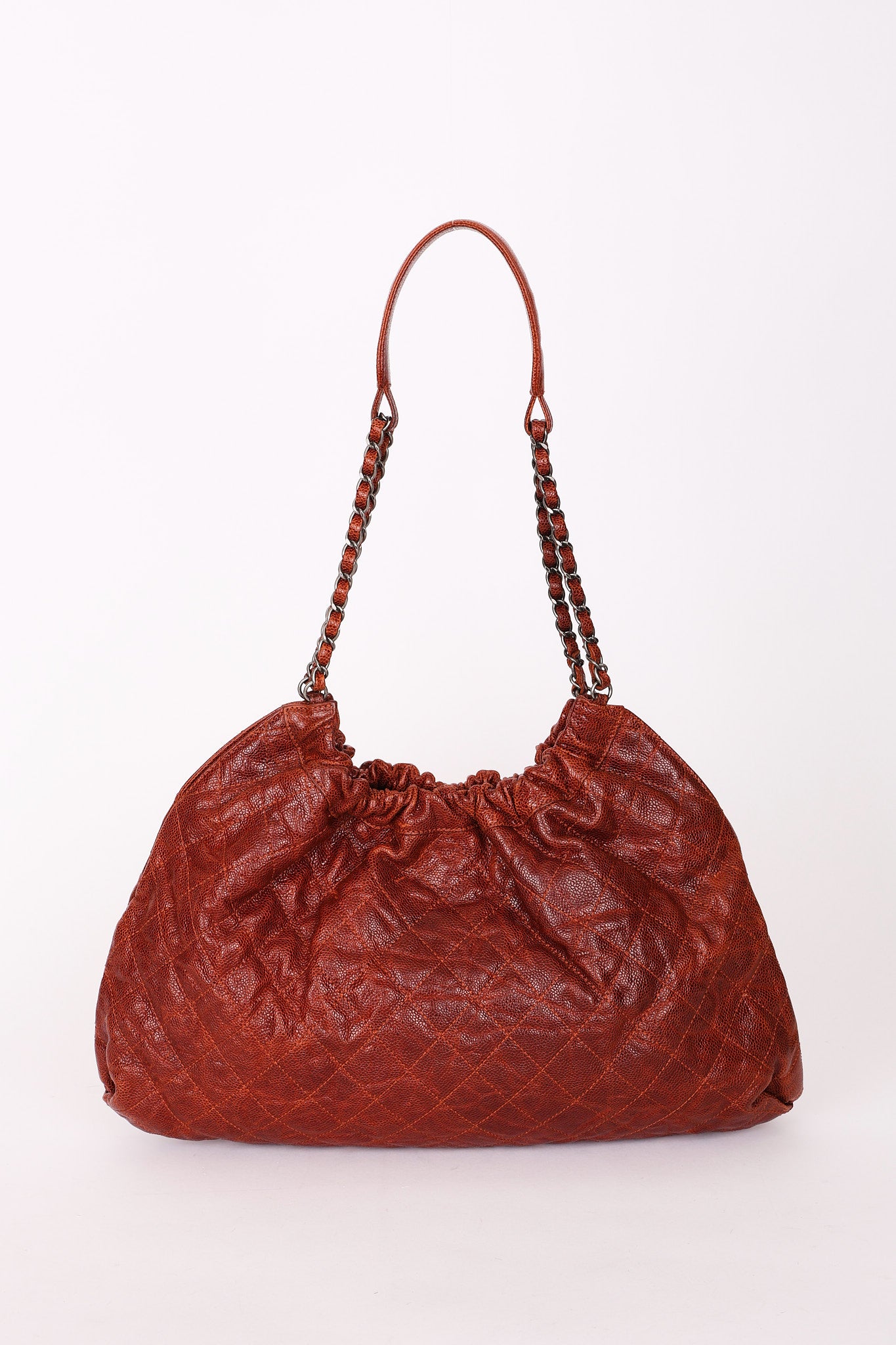 Chanel Elastic Shoulder Bag Brick Glazed Caviar RHW