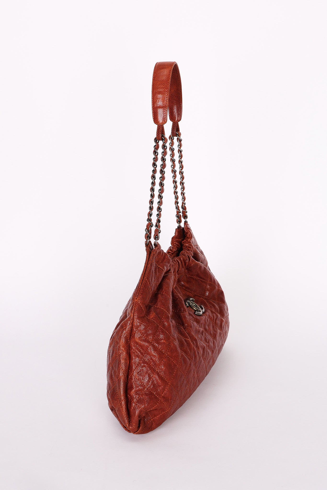 Chanel Elastic Shoulder Bag Brick Glazed Caviar 2011 RHW