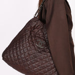 Chanel Large Elastic Shoulder Bag Dark Brown Glazed Caviar 2009 GMHW