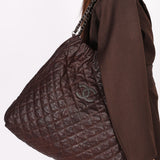 Chanel Large Elastic Shoulder Bag Dark Brown Glazed Caviar 2009 GMHW