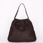 Chanel Large Elastic Shoulder Bag Dark Brown Glazed Caviar 2009 GMHW
