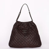 Chanel Large Elastic Shoulder Bag Dark Brown Glazed Caviar 2009 GMHW