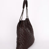 Chanel Large Elastic Shoulder Bag Dark Brown Glazed Caviar 2009 GMHW