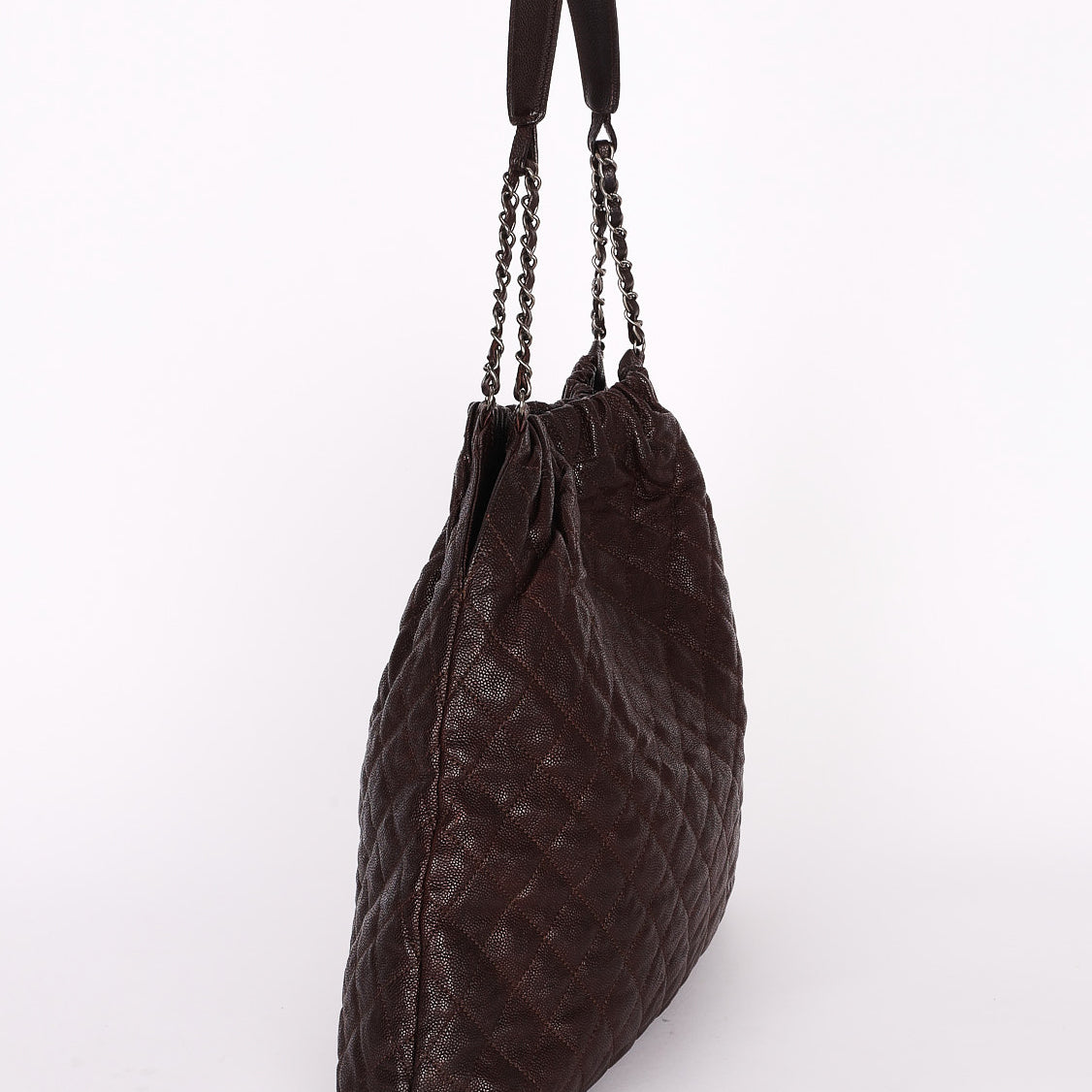 Chanel Large Elastic Shoulder Bag Dark Brown Glazed Caviar 2009 GMHW