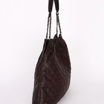Chanel Large Elastic Shoulder Bag Dark Brown Glazed Caviar 2009 GMHW