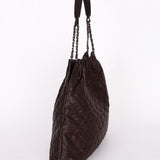 Chanel Large Elastic Shoulder Bag Dark Brown Glazed Caviar 2009 GMHW