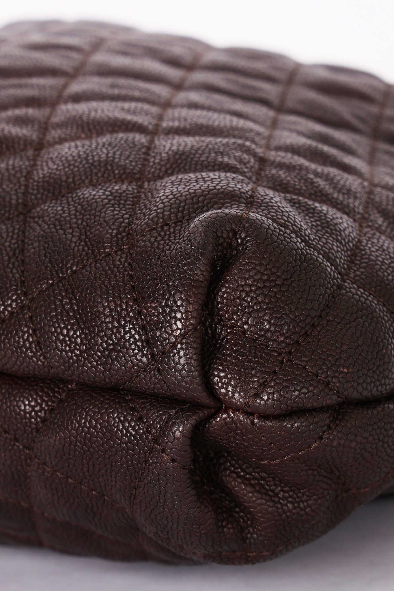Chanel Large Elastic Shoulder Bag Dark Brown Glazed Caviar 2009 GMHW