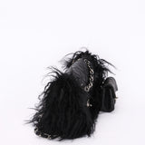 Ultra-Rare Chanel Tibet Single Flap with Mini Pouch Black Mongolian Lambskin 2008 SHW